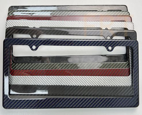 Blue Carbon Fiber license plate Frame Carbon Fiber Car Plate Holder For USA Canada Xe ô tô