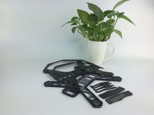 Dịch vụ Cnc sợi cacbon sợi cacbon tấm CNC phần gia công cho khung copter / FPV